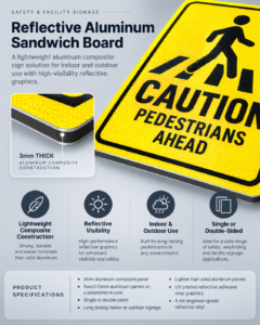 Reflective Aluminum Sandwich Board