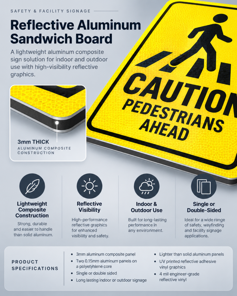 Reflective Aluminum Sandwich Board
